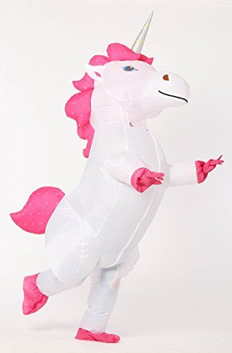Fantasia Unicórnio Inflável Branco Infantil Fantasia Unicórnio Inflável Branco Infantil