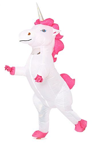 Fantasia Unicórnio Inflável Branco Infantil Fantasia Unicórnio Inflável Branco Infantil