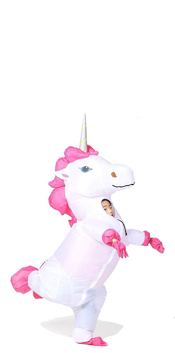 Fantasia Unicórnio Inflável Branco Infantil Fantasia Unicórnio Inflável Branco Infantil