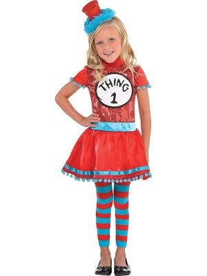 Fantasia Vestido Dr. Seuss Thing 1 Infantil Fantasia Vestido Dr. Seuss Thing 1 Infantil