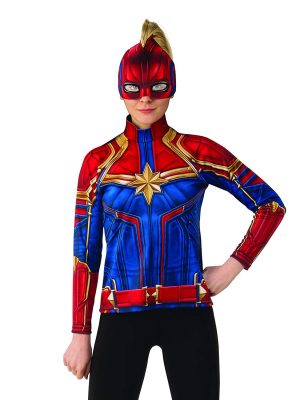 Máscara Capitã Marvel Adulto Luxo Máscara Capitã Marvel Adulto Luxo
