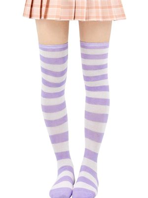 Meia Calça Listrada Lilás Infantil Meia Calça Listrada Lilás Infantil