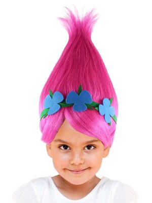 Peruca Princesa Poppy Luxo Infantil