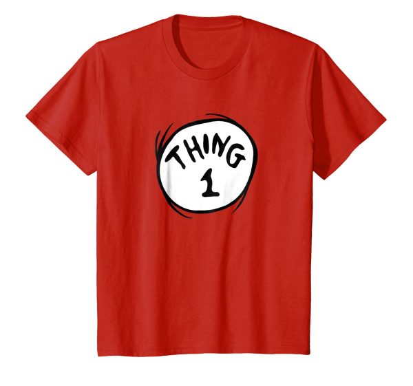 Camiseta Dr. Seuss Thing 1 Infantil Luxo Camiseta Dr. Seuss Thing 1 Adulto Luxo