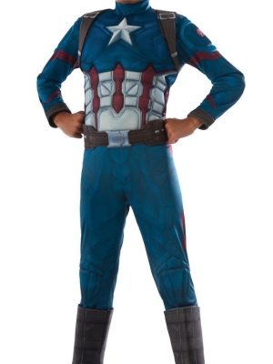 Fantasia Capitão América Guerra Civil Musculos Infantil Fantasia Capitão América Guerra Civil Musculos Infantil