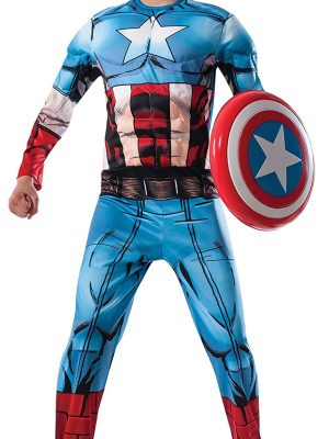 Fantasia Capitão América Infantil Músculos Novo Luxo Fantasia Capitão América Infantil Músculos Novo Luxo