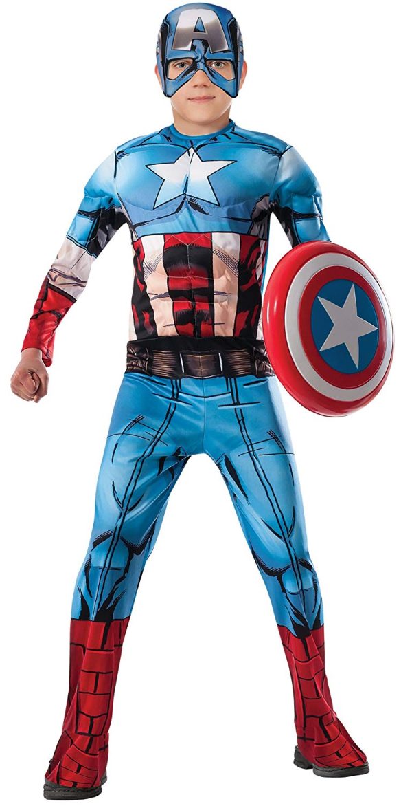 Fantasia Capitão América Infantil Músculos Novo Luxo Fantasia Capitão América Infantil Músculos Novo Luxo