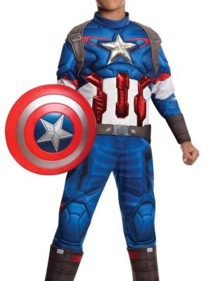 Fantasia Capitão América Os Vingadores 2 Era de Ultron Musculos Infantil Fantasia Capitão América Os Vingadores 2 Era de Ultron Musculos Infantil
