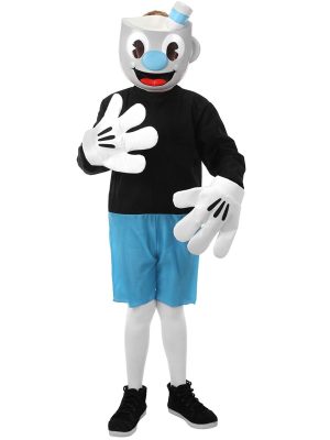 Fantasia Cuphead Mugman Infantil Azul
