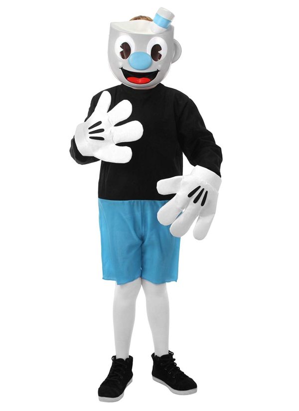 Fantasia Cuphead Mugman Infantil Azul Fantasia Cuphead Mugman Infantil Azul