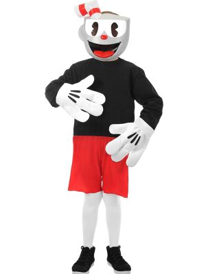 Fantasia Cuphead Mugman Infantil Vermelho