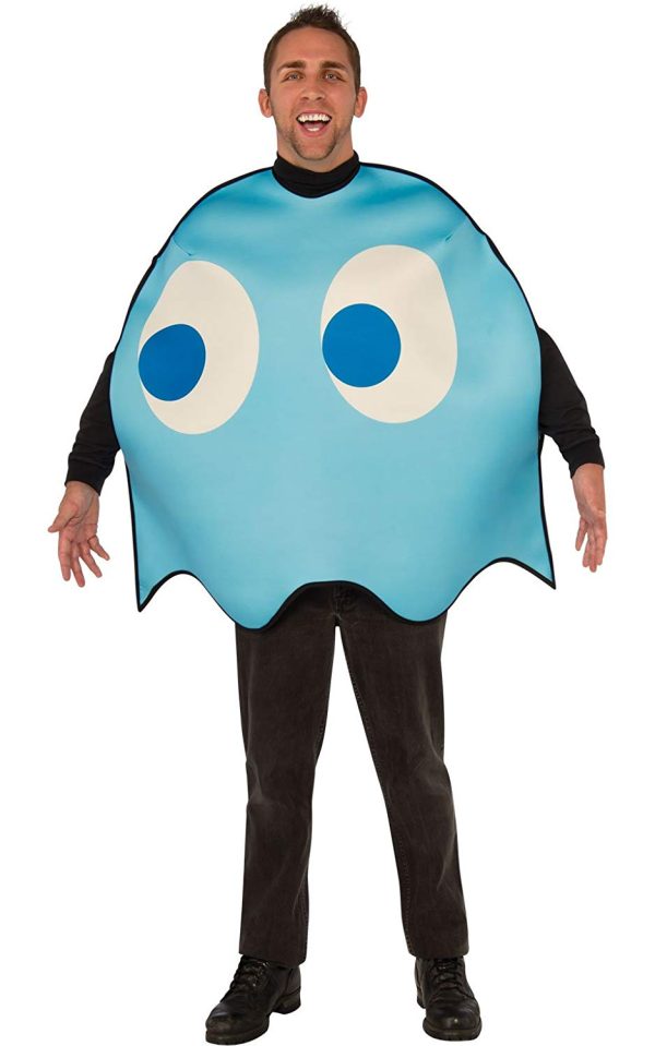 Fantasia Fantasma Azul PacMan Luxo Adulto Fantasia Fantasma Azul PacMan Luxo Adulto