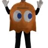 Fantasia Fantasma Laranja PacMan Luxo Adulto