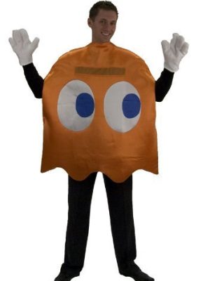 Fantasia Fantasma Laranja PacMan Luxo Adulto Fantasia Fantasma Laranja PacMan Luxo Adulto