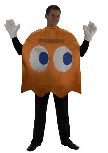 Fantasia Fantasma Laranja PacMan Luxo Adulto Fantasia Fantasma Laranja PacMan Luxo Adulto