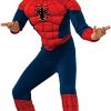 Fantasia Homem Aranha Infantil com Músculos e Luz Luxo