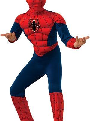 Fantasia Homem Aranha Infantil com Músculos e Luz Luxo Fantasia Homem Aranha Infantil com Músculos e Luz Luxo