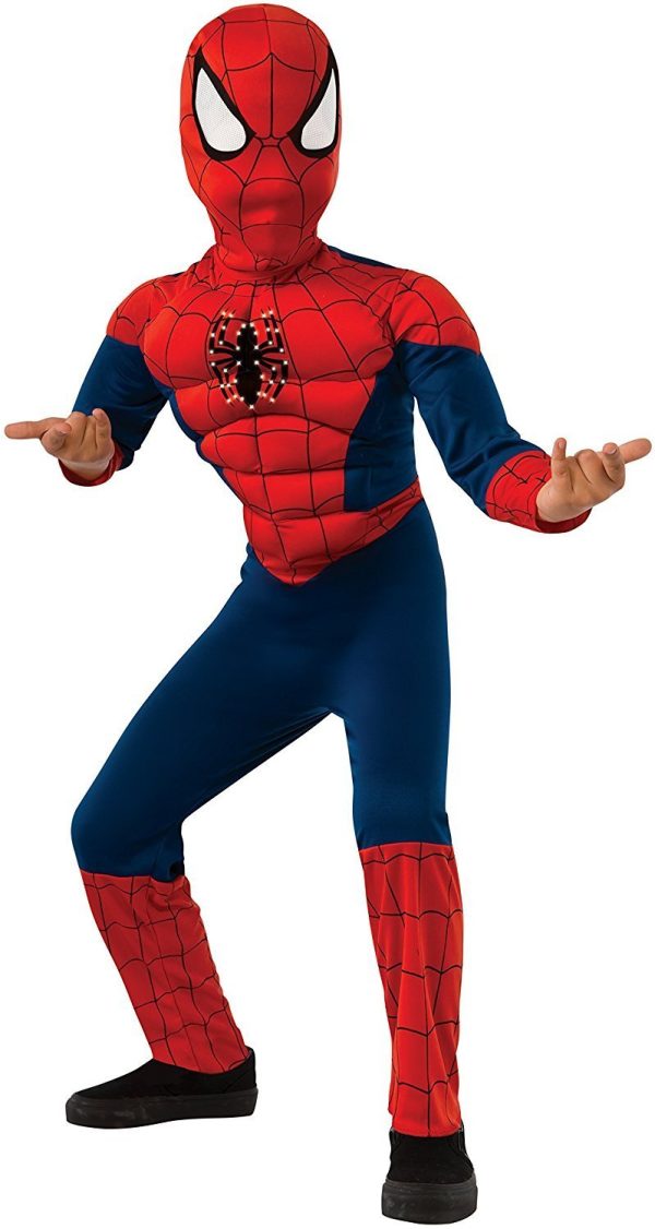 Fantasia Homem Aranha Infantil com Músculos e Luz Luxo Fantasia Homem Aranha Infantil com Músculos e Luz Luxo