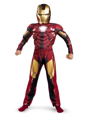 Fantasia Homem de Ferro Infantil com Músculos Fantasia Homem de Ferro Infantil com Músculos