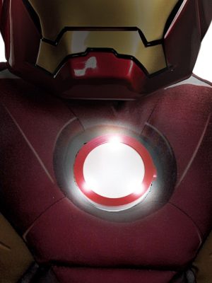 Fantasia Homem de Ferro Infantil com Músculos e Luz no Peito