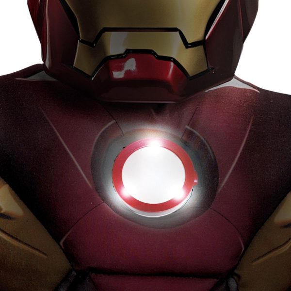 Fantasia Homem de Ferro Infantil com Músculos e Luz no Peito Fantasia Homem de Ferro Infantil com Músculos e Luz no Peito