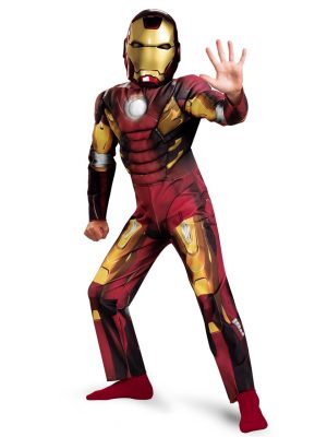 Fantasia Homem de Ferro Infantil com Músculos Os Vingadores Fantasia Homem de Ferro Infantil com Músculos Os Vingadores