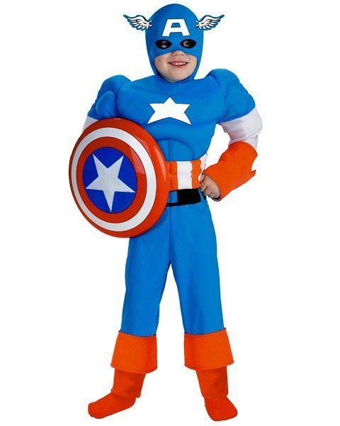 Fantasia Infantil Capitão América com Músculos Fantasia Infantil Capitão América com Músculos