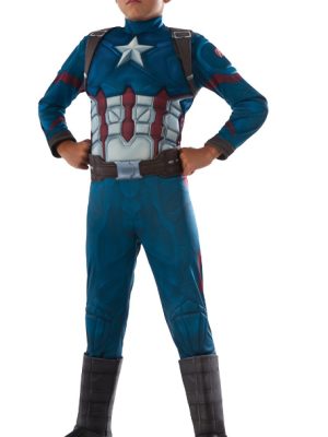 Fantasia Infantil Capitão América com Músculos Luxo Fantasia Infantil Capitão América com Músculos Luxo