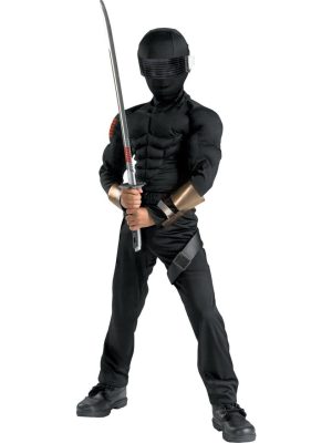Fantasia Infantil GI Joe Snake Eyes com Músculos Fantasia Infantil GI Joe Snake Eyes com Músculos