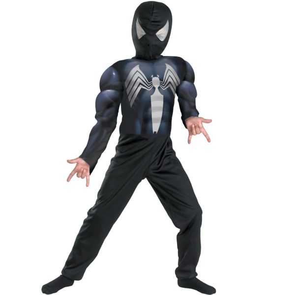 Fantasia Infantil Homem Aranha Preto com Músculos Luxo Fantasia Infantil Homem Aranha Preto com Músculos Luxo