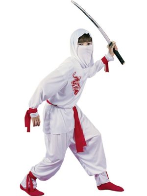 Fantasia Infantil Ninja Dragão Branco Fantasia Infantil Ninja Dragão Branco
