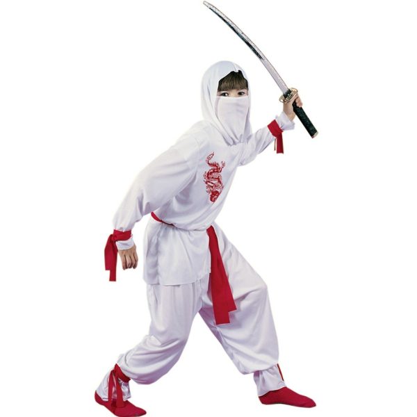 Fantasia Infantil Ninja Dragão Branco Fantasia Infantil Ninja Dragão Branco