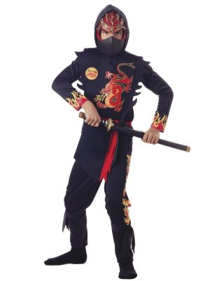 Fantasia Infantil Ninja Dragão Negro Fantasia Infantil Ninja Dragão Negro