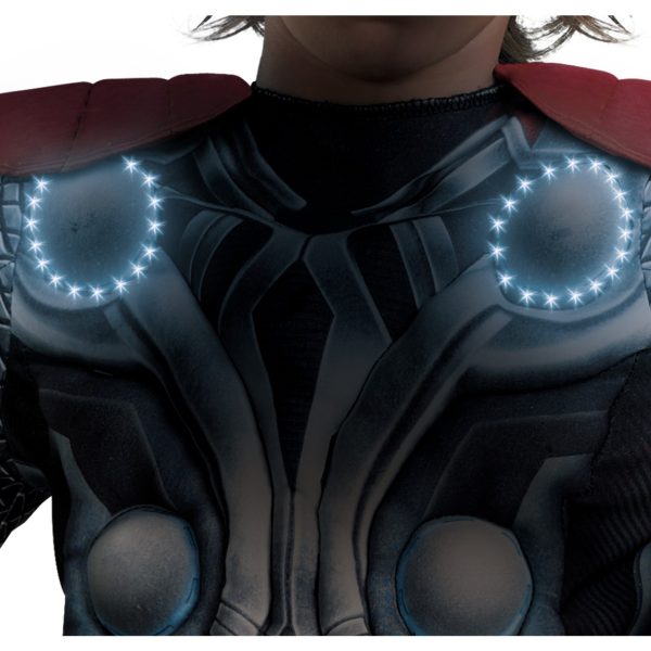 Fantasia Infantil Thor com Músculos e Luz no Peito Luxo Fantasia Infantil Thor com Músculos e Luz no Peito Luxo