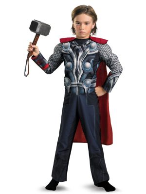 Fantasia Infantil Thor com Músculos e Luz no Peito Luxo Fantasia Infantil Thor com Músculos e Luz no Peito Luxo