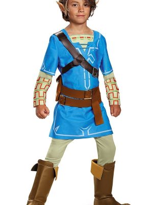 Fantasia Link Lenda da Zelda Sopro da Natureza Infantil Luxo Fantasia Link Lenda da Zelda Sopro da Natureza Infantil Luxo