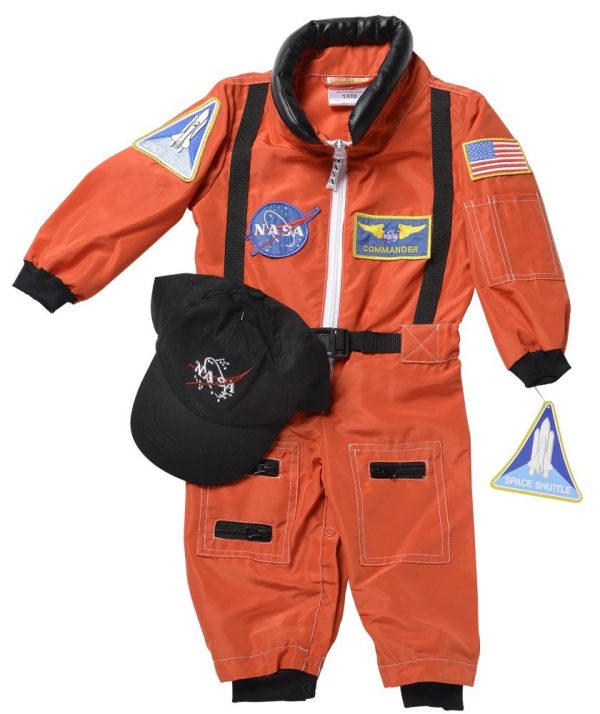 Fantasia Macacão de Astronauta Infantil Laranja