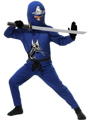 Fantasia Ninja Avenger Infantil Azul Fantasia Ninja Avenger Infantil Azul