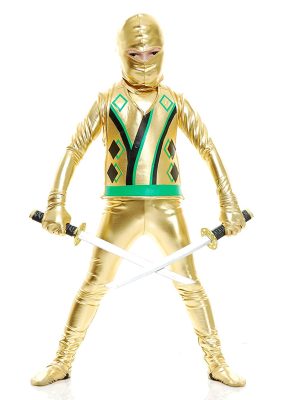 Fantasia Ninja Avenger Infantil Dourado Fantasia Ninja Avenger Infantil Dourado