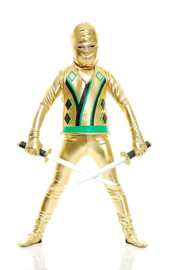 Fantasia Ninja Avenger Infantil Dourado Fantasia Ninja Avenger Infantil Dourado