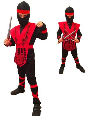 Fantasia Ninja Shogun Infantil Vermelho Fantasia Ninja Shogun Infantil Vermelho