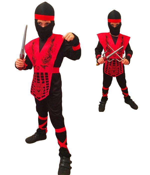 Fantasia Ninja Shogun Infantil Vermelho Fantasia Ninja Shogun Infantil Vermelho