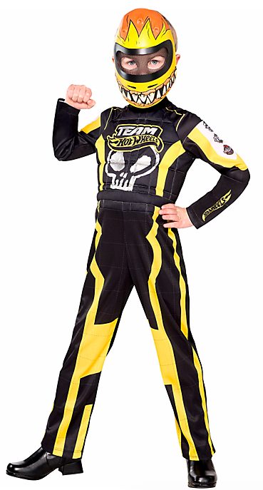 Fantasia Piloto de Corrida Hot Wheels Amarelo