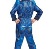 Fantasia Power Rangers Azul Filme Músculos Infantil
