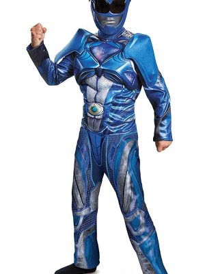Fantasia Power Rangers Azul Filme Músculos Infantil Fantasia Power Rangers Azul Filme Músculos Infantil