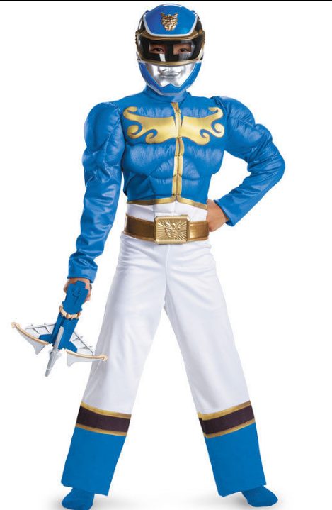 Fantasia Power Rangers Azul Megaforce Músculo Infantil Fantasia Power Rangers Azul Megaforce Músculo Infantil