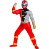 Fantasia Power Rangers Dino Fury Vermelho Infantil Luxo