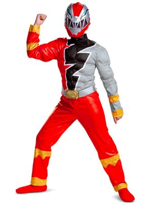 Fantasia Power Rangers Dino Fury Vermelho Infantil Luxo Fantasia Power Rangers Dino Fury Vermelho Infantil Luxo