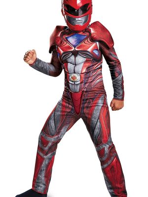Fantasia Power Rangers Vermelha Filme Músculos Infantil Fantasia Power Rangers Vermelha Filme Músculos Infantil