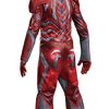 Fantasia Power Rangers Vermelha Filme Músculos Infantil Elite